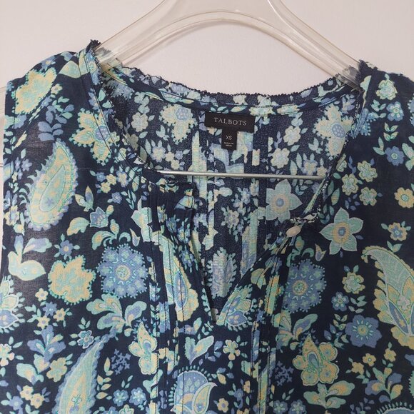Talbots Paisley Floral Sleeveless Shirt Top Blouse Women’s,  Size XS - Picture 3 of 5